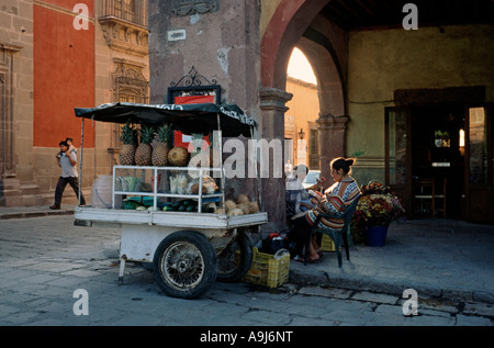 Obst-Stall in der mexikanischen Stadt San Miguel de Allende. Stockfoto