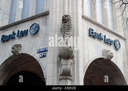 Schweiz-Zürich-Private banking Bahnhofstrasse Bank Leu Stockfoto