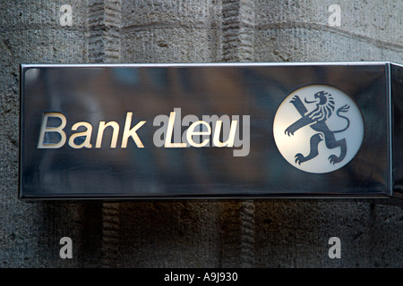 Schweiz-Zürich-Private banking Bahnhofstrasse Bank Leu Stockfoto