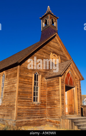 Am Nachmittag Licht auf der methodistischen Kirche auf Green Street Bodie historischen Park nationalen historischen Wahrzeichen Kalifornien Stockfoto