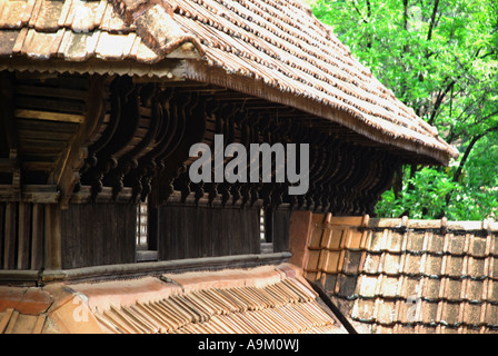 Abdichtung sidewindow padmanafapuram Holz- Palast, der tilein Frauen Bereich thakkala keralam, Tamil Nadu Stockfoto