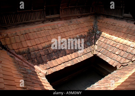 Padmanafapuram Holz- palace Abdichtung thakkala keralam, Tamil Nadu Stockfoto