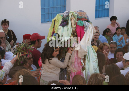 Feiert das Lag B'Omer-Festival in La Griba Synagoge Djerba Stockfoto