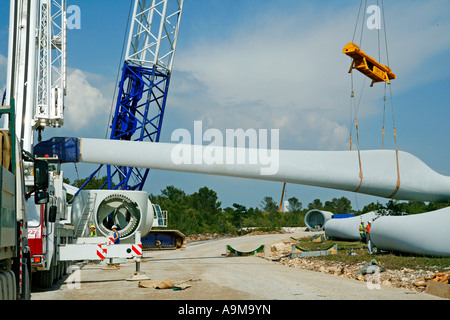 Klinge für Windgenerator. Lleida, Spanien Stockfoto