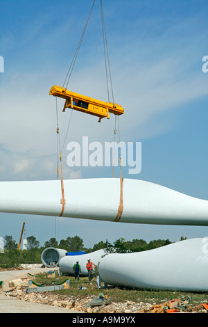 Klinge für Windgenerator. Lleida, Spanien Stockfoto