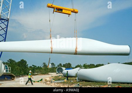 Klinge für Windgenerator. Lleida, Spanien Stockfoto