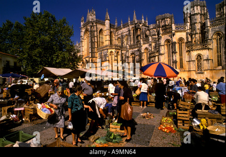 Batalha Mosteiro de Santa Maria da Vitoria Portugal Markt Stockfoto