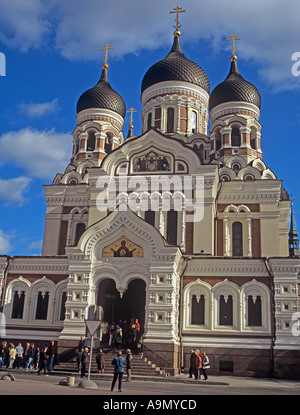 TALLINN Estland Europa September 19 Zwiebel gewölbt russische orthodoxe Alexander-Newski-Kathedrale Symbol der russischen Vergangenheit Stockfoto