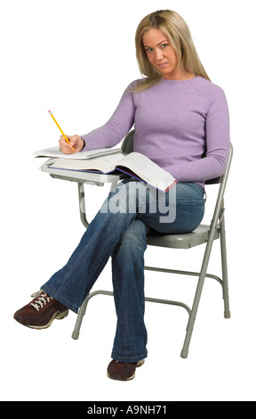 Studentin an der Rezeption Stockfoto
