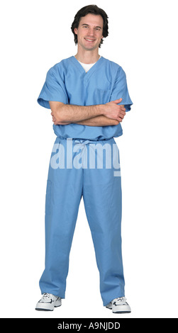 Mann im Krankenhaus scrubs Stockfoto