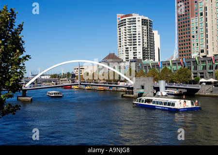 Melbourne Cityscape / Yarra River und Southbank Precinct.Melbourne Victoria Australien Melbourne. Stockfoto