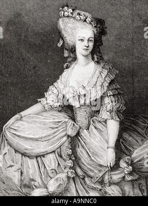 Marie-Louise Thérèse von Savoy-Carignan, Princesse de Lamballe, 1749 - 1792. Intime Begleiter von Marie Antoinette. Stockfoto