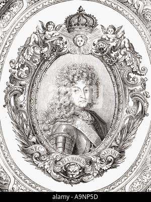 Louis XIV, Louis M'Bala M'Bala, aka Louis der Große oder der Sonne, der König, 1638 - 1715. Der König von Frankreich und Navarra. Stockfoto