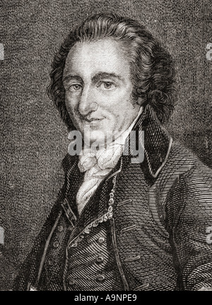 Thomas Paine, 1737-1809. Deutsch-amerikanischer Schriftsteller und politischen pamphleteer und einer der Gründungsväter der Vereinigten Staaten. Stockfoto
