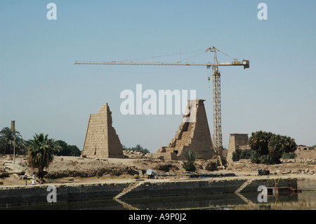 Restaurierung der Karnak-Tempel, Ägypten Stockfoto