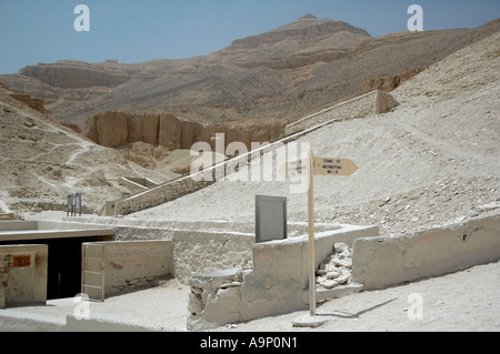 Eingang zum Grab von Tut Ankh Amon, Tal der Könige, Luxor, Ägypten Stockfoto