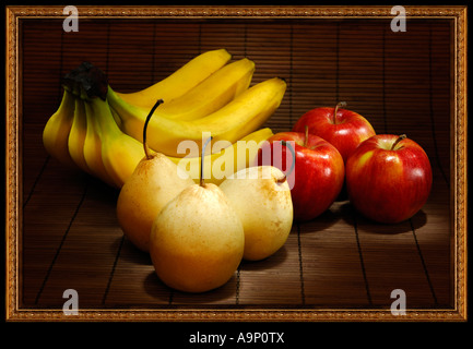 Appetitlich frische Früchte bildenden Kunst Essen Stilleben Stockfoto