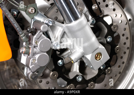 Motorrad-Rad Bremse System closeup Stockfoto