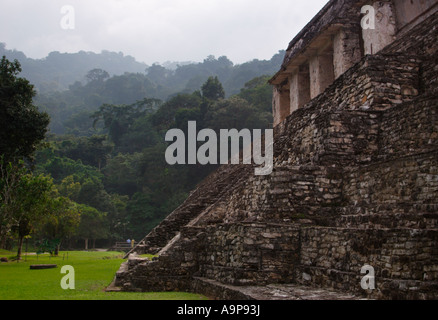Tempel der Inschriften, das Grab des Kaisers Pacal Palenque, archäologische Maya Ruine, Chiapas, Mexiko Stockfoto