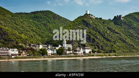 Kamp-Bornhofen mit Burg Sterrenberg und Liebenstein Rheinland Deutschland Europa Stockfoto