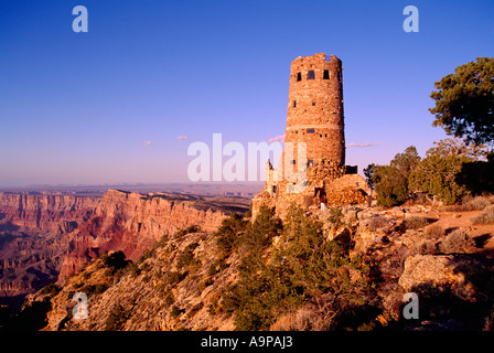 Desert View Watchtower, Grand Canyon National Park, South Rim, Arizona, USA - malerische Aussicht Aussicht mit Blick auf Grand Canyon Stockfoto