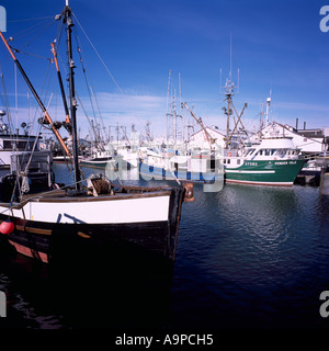 Kommerziellen Fischerboote im Hafen von Fraser River, Steveston, BC, Britisch-Kolumbien, Kanada Stockfoto