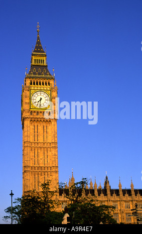 Abend-Sonne-Cast über Big Ben In London England UK Stockfoto