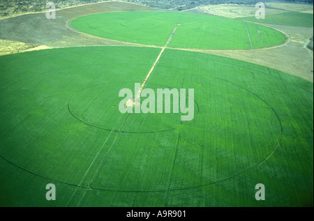 Luftaufnahme von einem großen modernen Bauernhof östlich von Tsumeb im nördlichen Namibia Südwest-Afrika Stockfoto