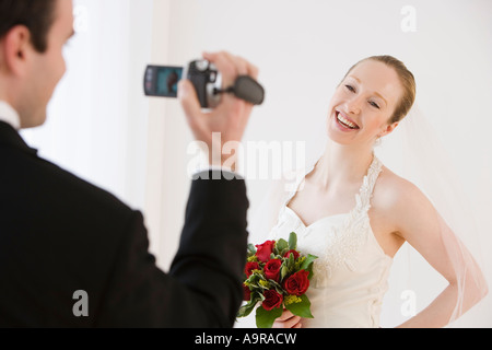 Video-Aufzeichnung Braut Bräutigam Stockfoto