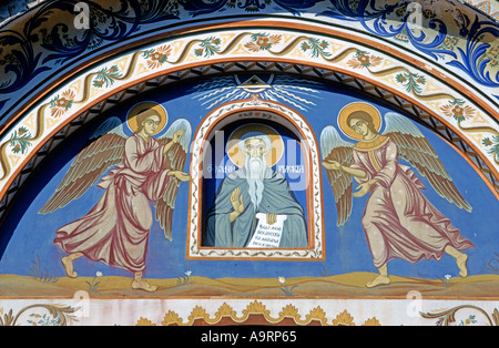 Bemalte Gateway Wandgemälde im Rila-Kloster In Bulgarien Stockfoto