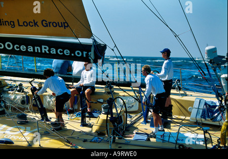 Yacht Assa Abloy gegen den Wind in den letzten beißen Bein Göteborg Kiel für das Volvo Ocean Race 2002 auf der ganzen Welt Stockfoto