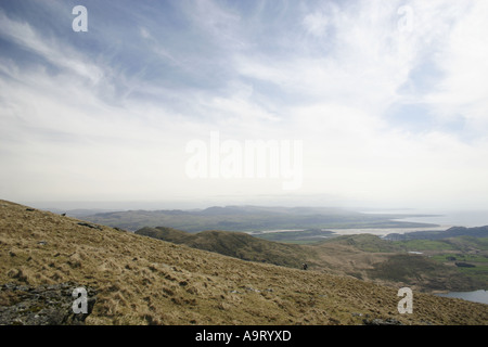 Cardigan Bay von Moel Hebog in Snowdonia, Nordwales Stockfoto