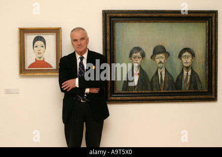 Der verstorbene in Salford geborene Komponist Sir Peter Maxwell Davies erhielt die Freiheit der Stadt Salford im Lowry in Salford Quays, England. Stockfoto