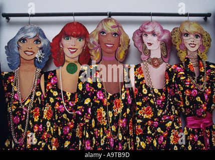 Italien-Kampanien-Amalfi Küste Positano Kleid Shop Schaufensterpuppen Stockfoto