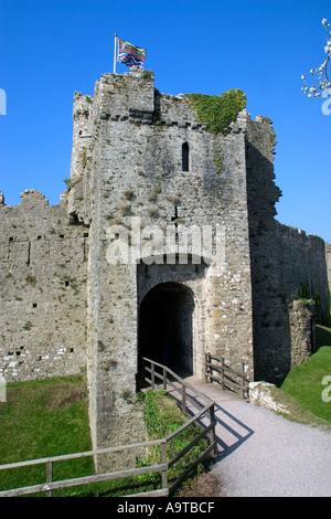 Manorbier Castle Pembrokeshire Wales Stockfoto