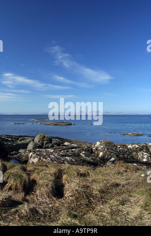 Paps Jura von der Insel Gigha, Kintyre, Schottland Stockfoto