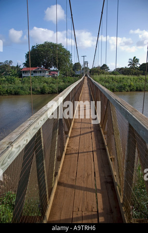 Schwingende Brücke Hanapepe Kauai Hawaii Stockfoto