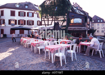 Restaurant im Stadtteil Petite France Straßburg Frankreich Stockfoto