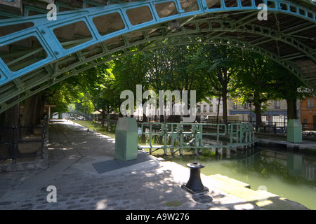 St Martin Kanal Paris Frankreich Stockfoto