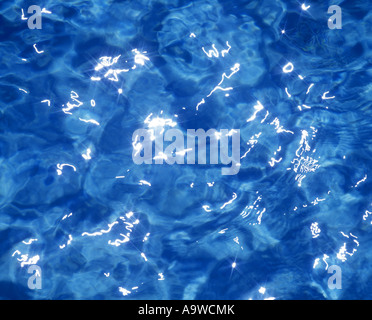 HELL UND DUNKEL BLAUEN SWIMMINGPOOL WASSEROBERFLÄCHE Stockfoto