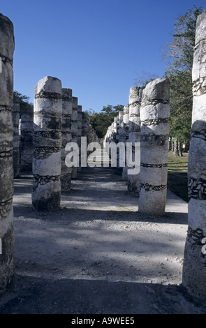 Mexiko-Yucatan-Zustand Chichén Itzá die Gruppe der Tausend Säulen Stockfoto
