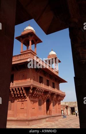 Der Diwan ich Khas Sitzungssaal der verlassenen Stadt Fatehpur Sikri in der Nähe von Agra Indien Stockfoto