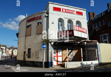 Eine alte Stil stillgelegten Kino bauen Stockfoto