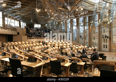 Die wichtigsten Sitzungssaal das neue schottische Parlamentsgebäude in Edinburgh Stockfoto