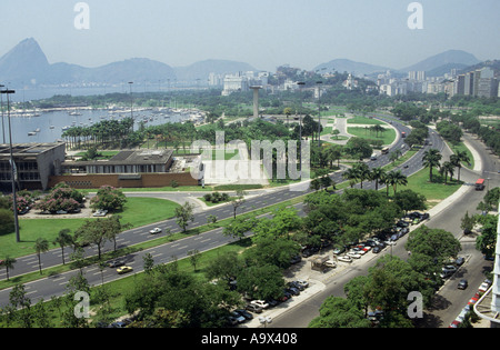 Rio De Janeiro, Brasilien. Parque da Flamengo und Meer. Stockfoto