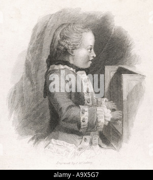 Mozart im Alter von 7-1756-1791 Stockfoto