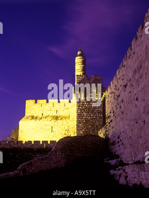 DAVIDSTADT WAND TOWER ZITADELLE ALTSTADT WAND JERUSALEM ISRAEL Stockfoto
