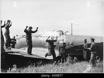 Deutsche Aircrew genommen Stockfoto