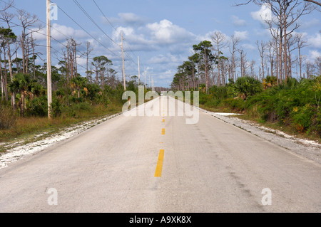 Langen, geraden Straße Grand Bahama Island Stockfoto