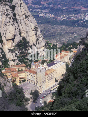 Seilbahn BLICK AUF SAINT JOAN BENEDIKTINERKLOSTER MONTSERRAT KATALONIEN SPANIEN Stockfoto